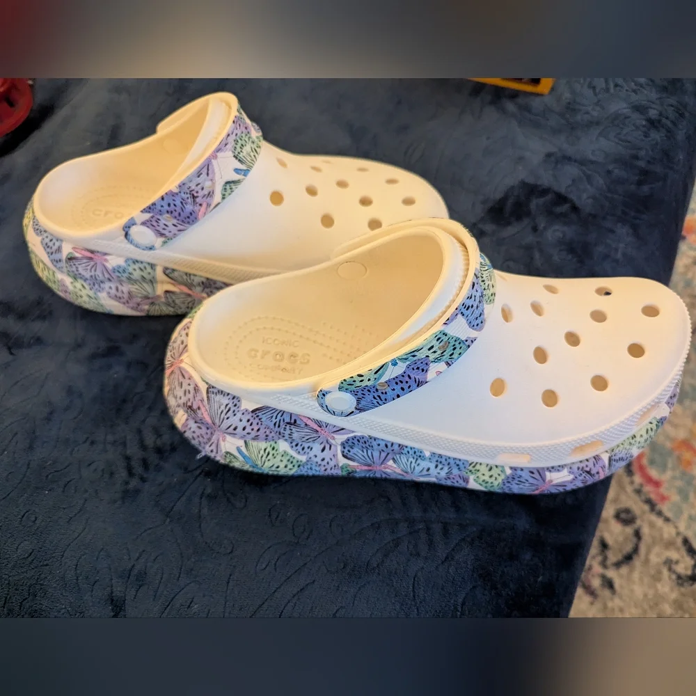 Butterfly platform Crocs - Picture 1 of 7